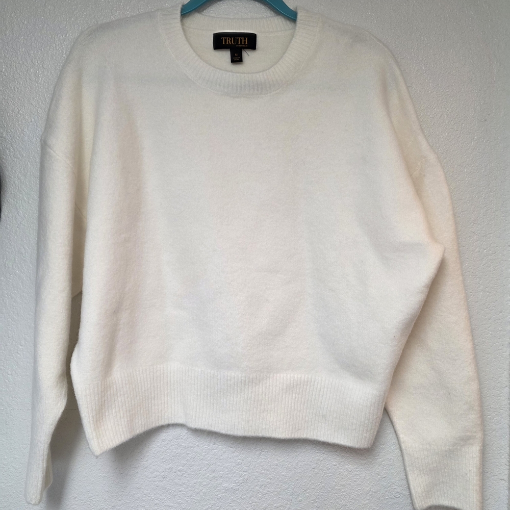 Truth Women's Cream Crewneck Pullover Sweater